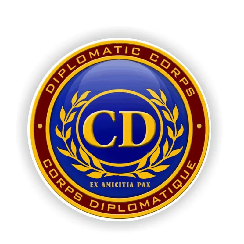 

Personality Round CD CORPS Diplomatic Seal Car Sticker Decal Car Accessories Occlusion Scratch Scratch-Proof Sunscreen