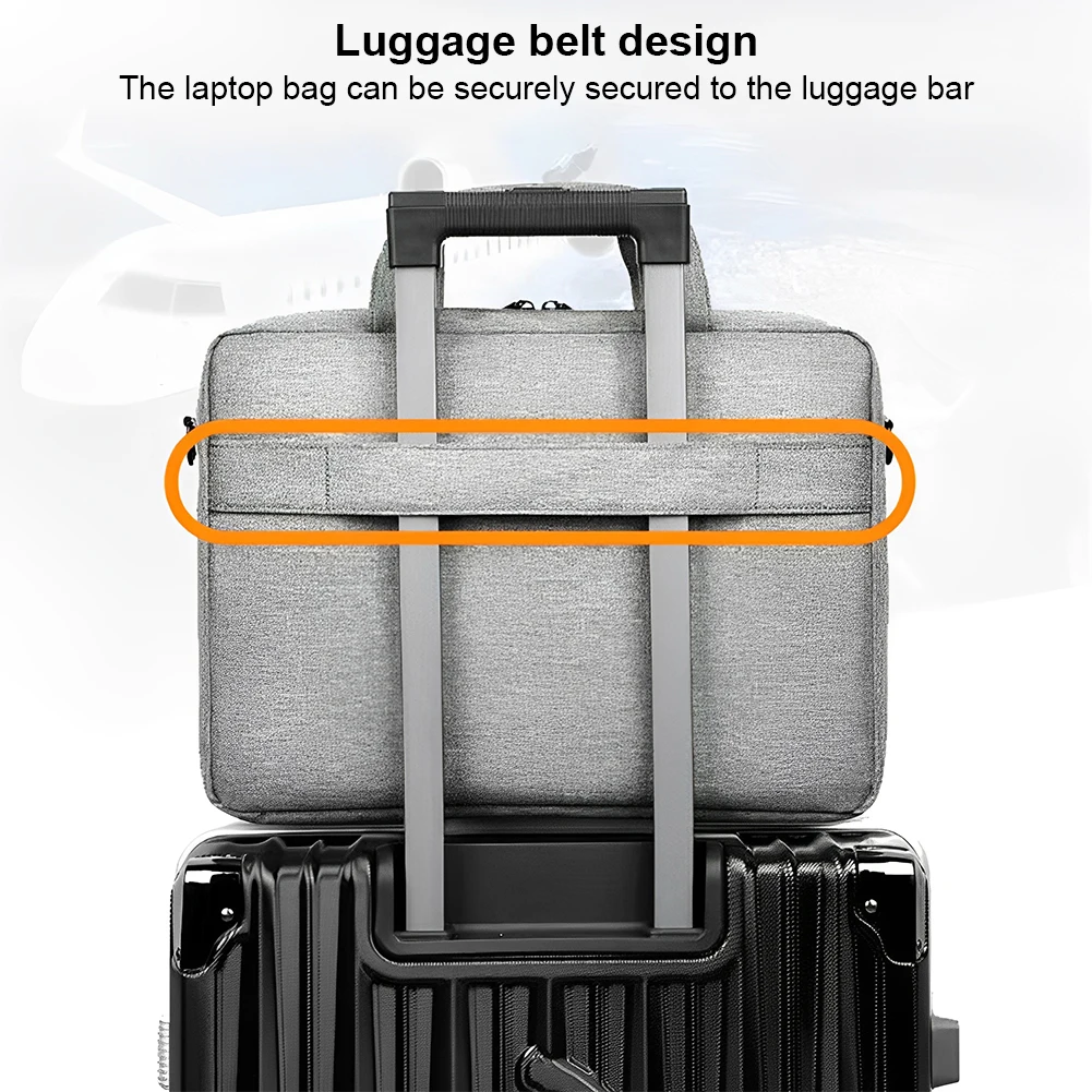 Laptop Crossbody Bag Shockproof Padded Laptop Case Waterproof Laptop Shoulder Bag 3 Compartments Laptop Protective Bag