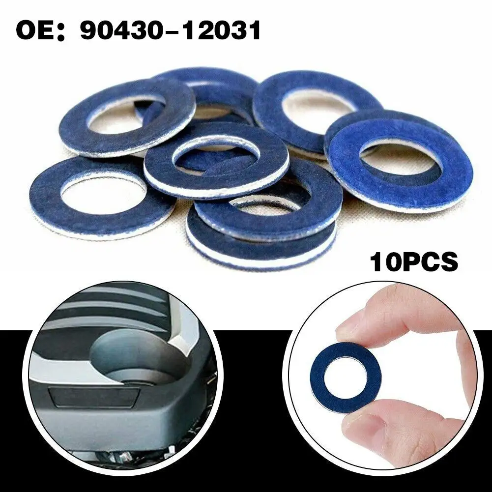 

10pcs 12mm Hole Nut Seal Oil Pan Oil Drain Screw Gasket Washer Suitable For TOYOTA/Toyota 90430-12031 90341-12012 Y6O7