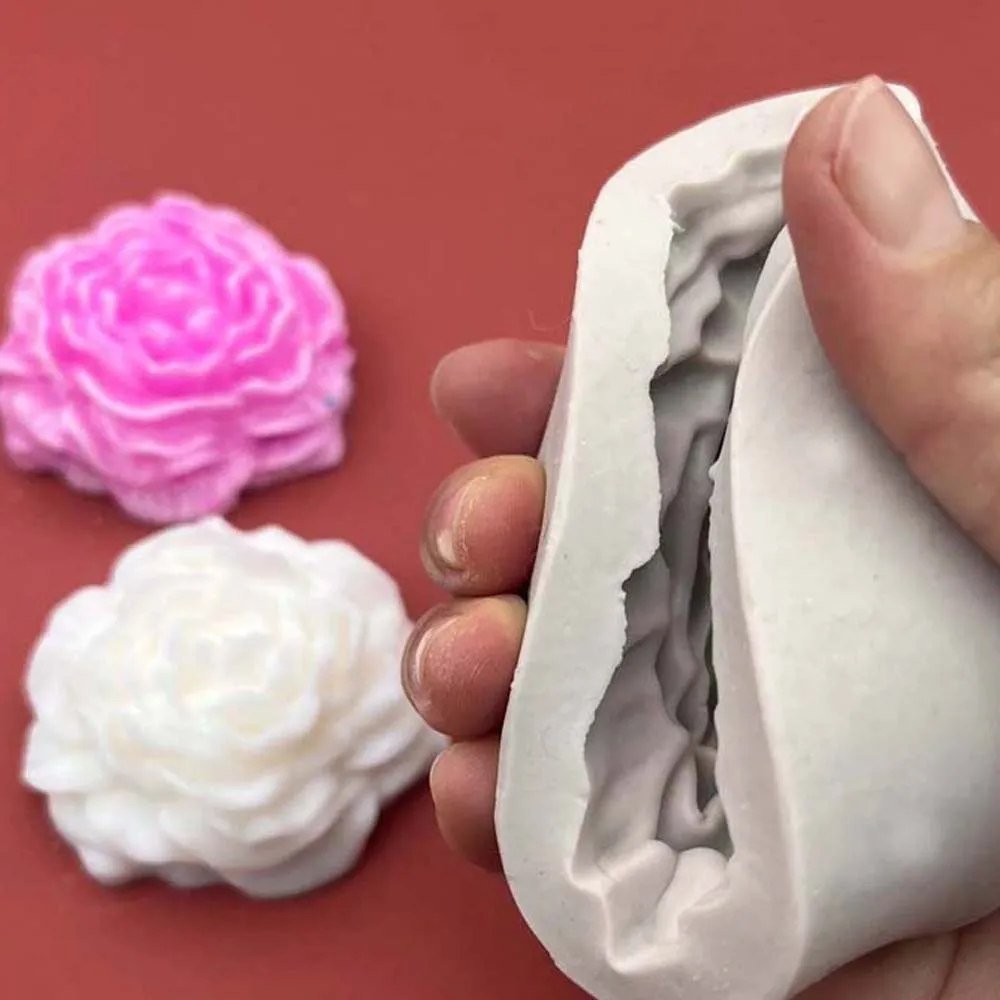 Peony Flower Silicone Mold for DIY Soap, Candle, and Aromatherapy Crafting - Elegant Home and Wedding Decoration Gift