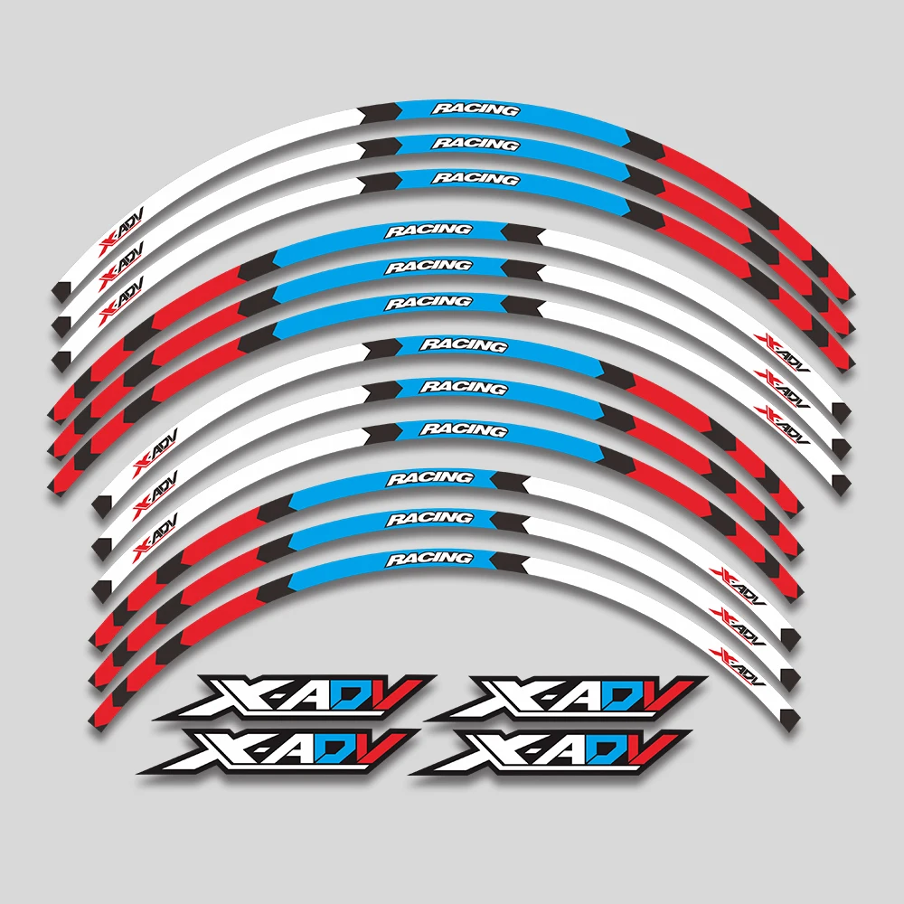 For HONDA X-ADV 750 XADV750 x adv750 Motorcycle Accessories Sticker Wheels Reflective Stripe Tape Rim Tire Decorative Decals Set