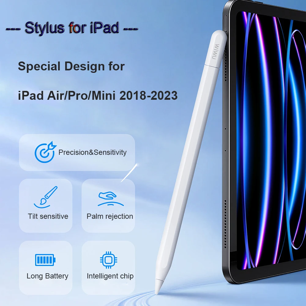 WiWU Palm Rejection Stylus for iPad Air 5 4 Magnetic Wireless Charge for iPad Pro 12.9 11 Mini 6 Tilt Sensitive Touch Pencil