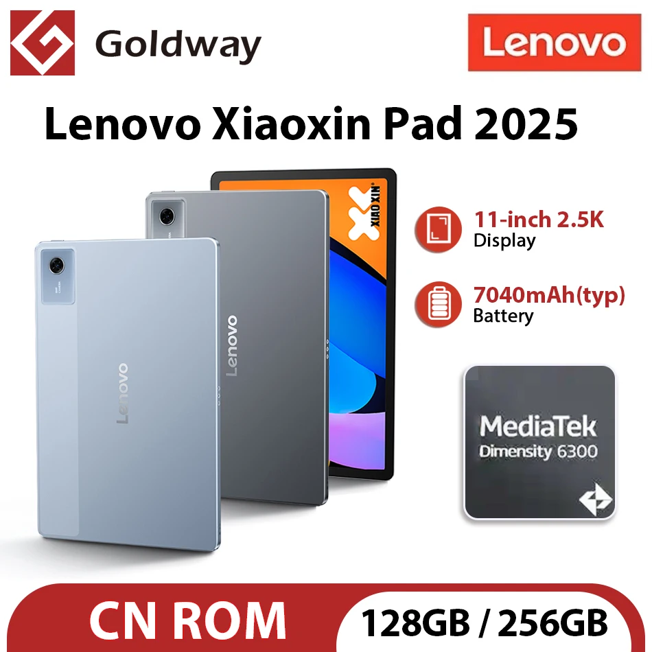 Lenovo Xiaoxin Pad 2025 11'' Tablet 128GB 256GB ROM MediaTek Dimensity 6300 2.5K 90Hz Screen Dolby Atmos 7040mAh Android