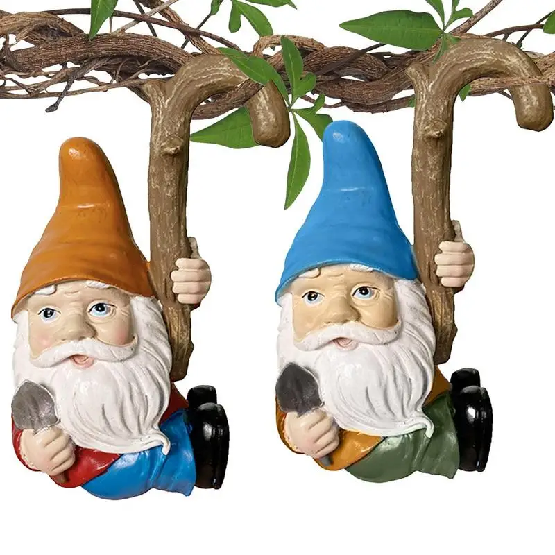 

Garden Gnome Statue Funny Gnome Decoration Hold Shovel 2Pcs Resin Gnome Figurine Ornament For Patio Yard Lawn Porch Outdoor