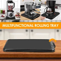 Kitchen Appliance Sliding Tray with Smooth Wheels Below Cabinet Appliance Rolling Tray Non-slip Countertop Sliding Coffee Tray 2