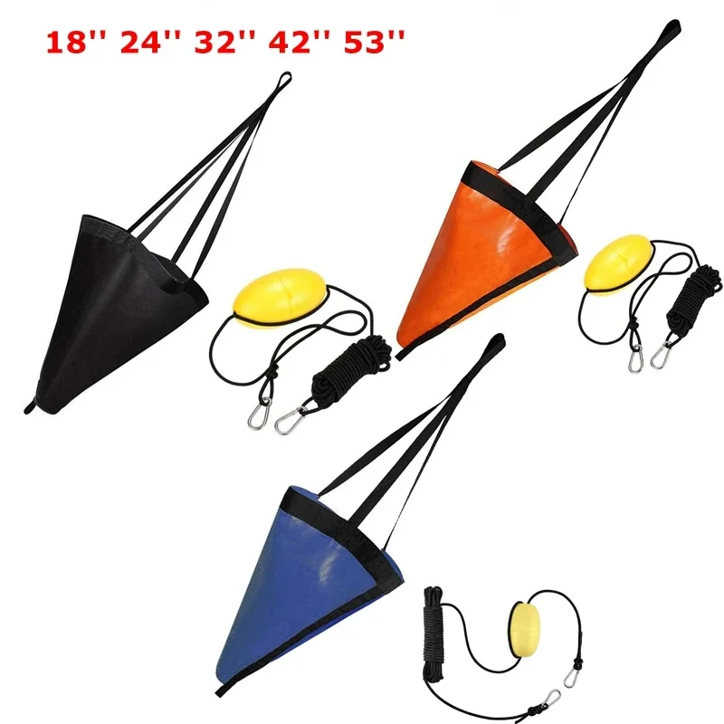18-53 inch Sea Drogue Anchor Float Marine Kayak Drift Rowing Boat Fishing Brake Lifeboat Anchor Yacht Traction Rope Buoy Ball