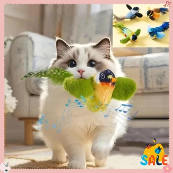 Indoor Interactive Birds Toy for Cat Chasing Teasing Toy Sounding Catnip Cat Teaser Toy Self-hilarity Wall Hanging Birds Cat Toy
