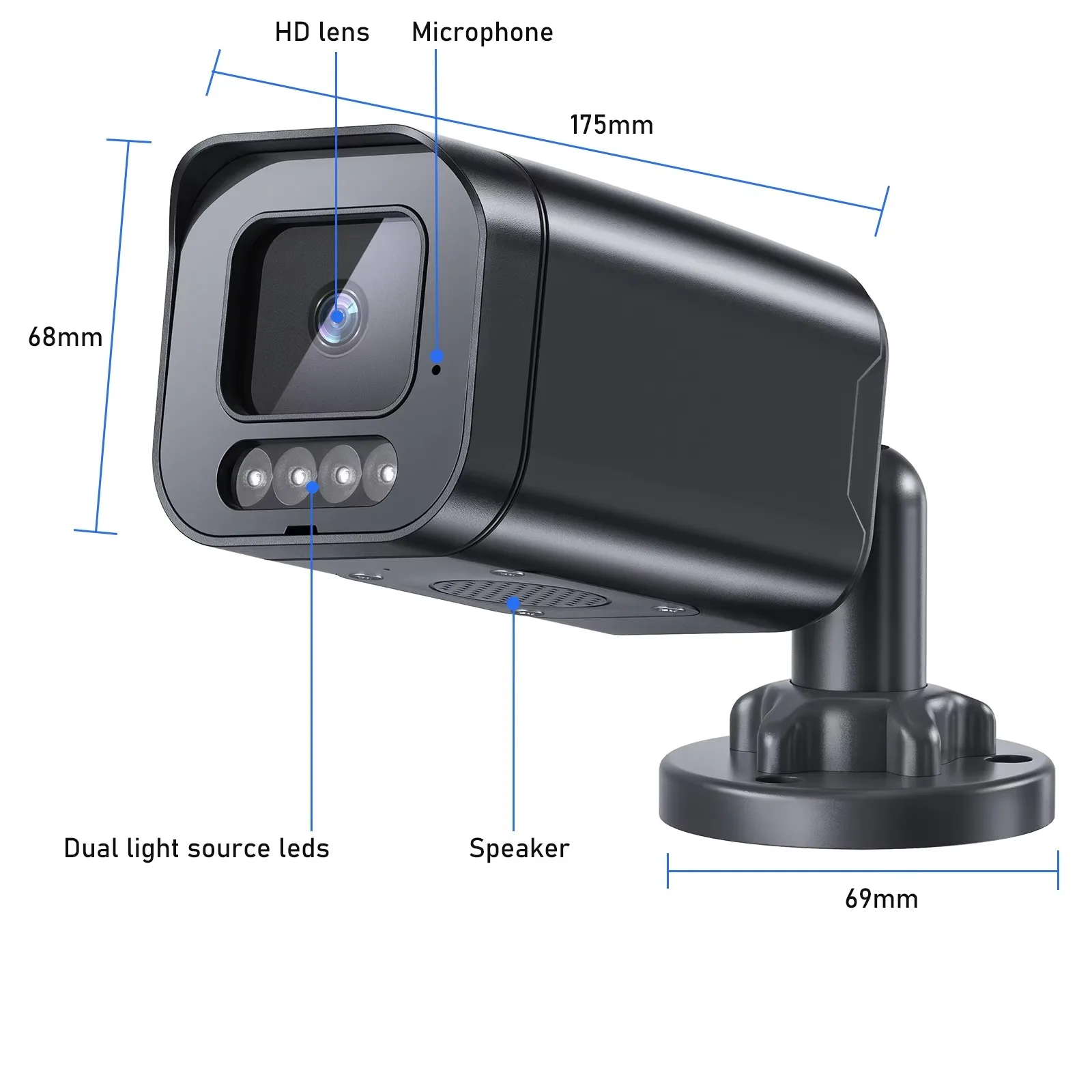 Gadinan WiFi Camera Outdoor Motion Detection 5MP Wireless Video Surveillance Camera Two Way Audio Color Night Vision iCSEE 6
