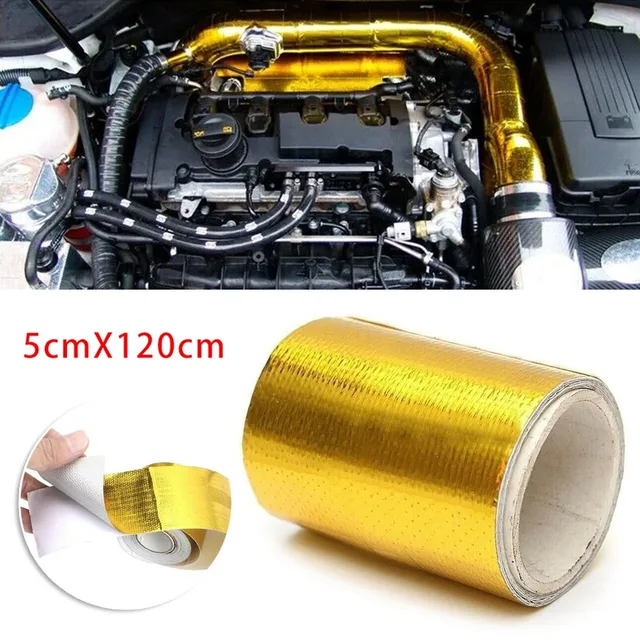 Gold Thermal Exhaust Tape Air Intake Heat Insulation Shield Wrap Reflective Golden Thermal Conductive Tape Air Inlet Insulation