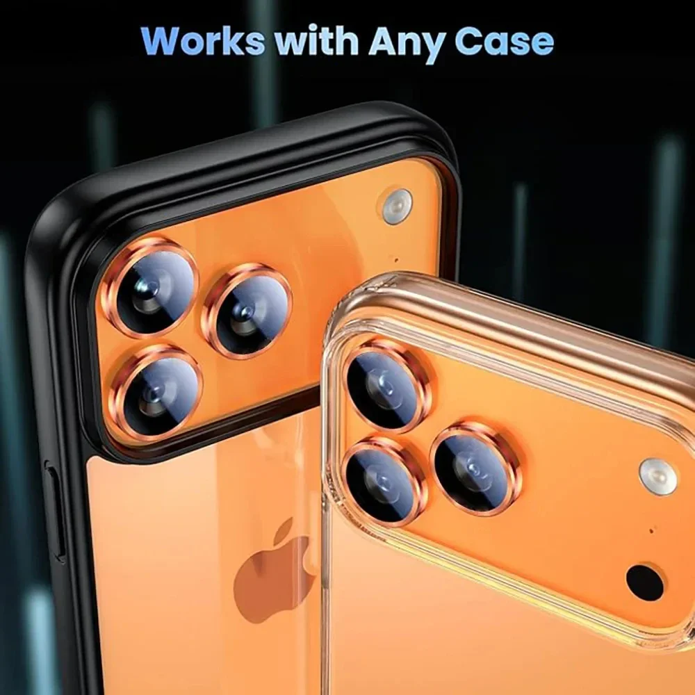 Premium 8K HD Tempered Glass Camera Lens Protector with Metal Ring