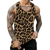 Fashion Summer Men Tank Tops Ethnic Style Sleeveless T Shirts Casual Harajuku Beach Leopard print Tops 3D Oversized Gym Clothing