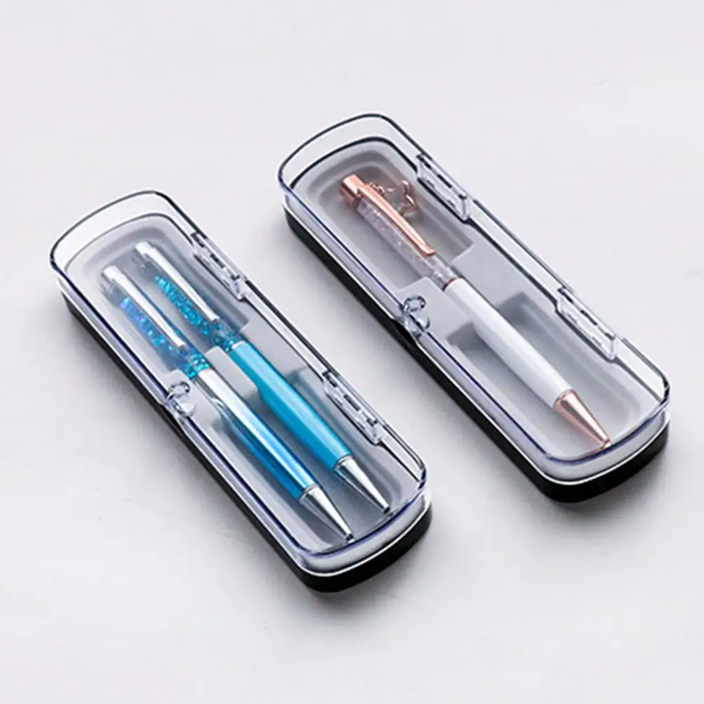 Pen Holder Stationery Organizer Stationery Storage Box Pen Pencil Case Luxury Fashion Magnet Lid Transparent Pen Case Single/Double Fountain Pen Magnetic Closure Stationery Gifts Box Storage