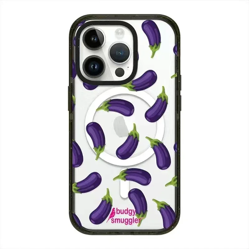 

MagSafe Acrylic Cartoon Duck Eggplant Phone Case Cover for iPhone 11 12 13 14 15 Pro Max Case for iPhone 15 ProMax
