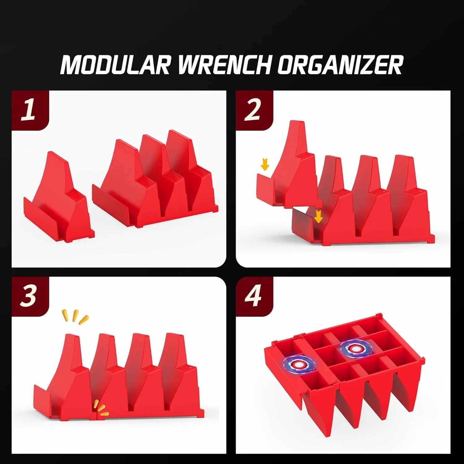 20pcs Wrench Pro Upright Storage Organizer Wrenches Magnetic Hexagonal Head Style-Modular Toolbox Holder Made Durable Plastic tool organizer,wrench organizer,wrench holder