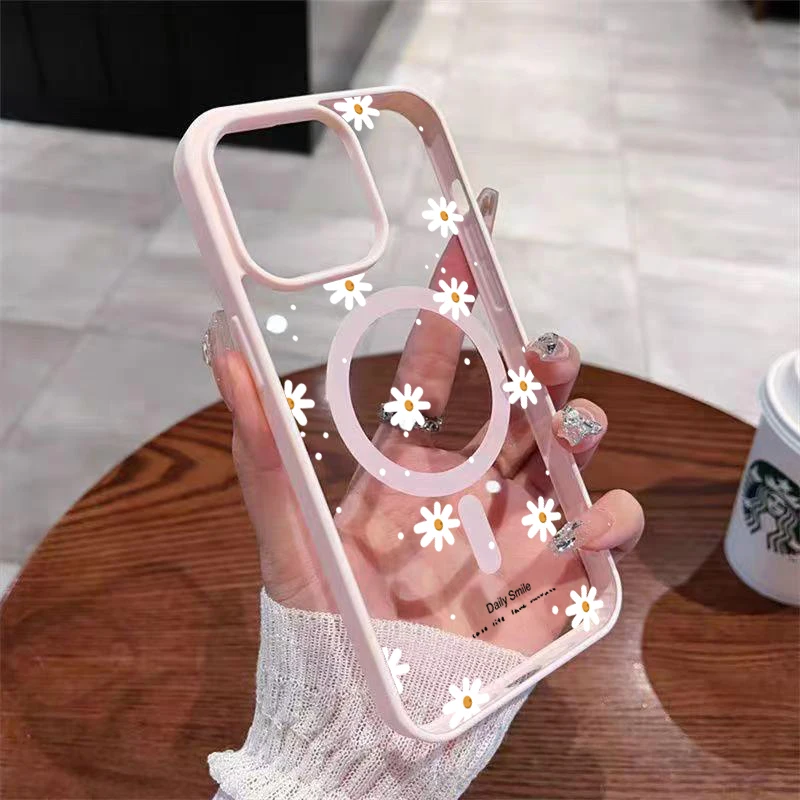 iPhone Magnetic Case with Small Daisy Pattern 13