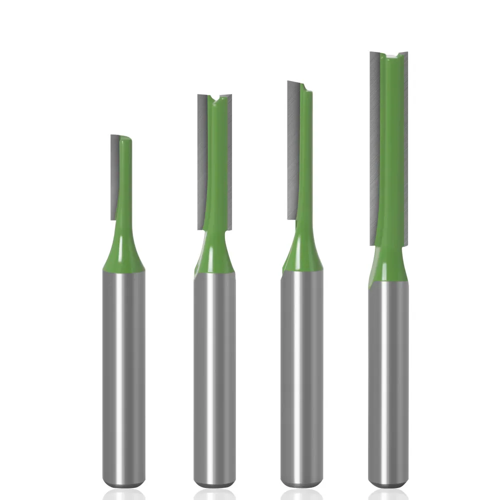 7Pcs 1/4 Inch Shank Single Double Flute Straight Bit Milling Cutter for Wood Router Bit Woodwork Tool