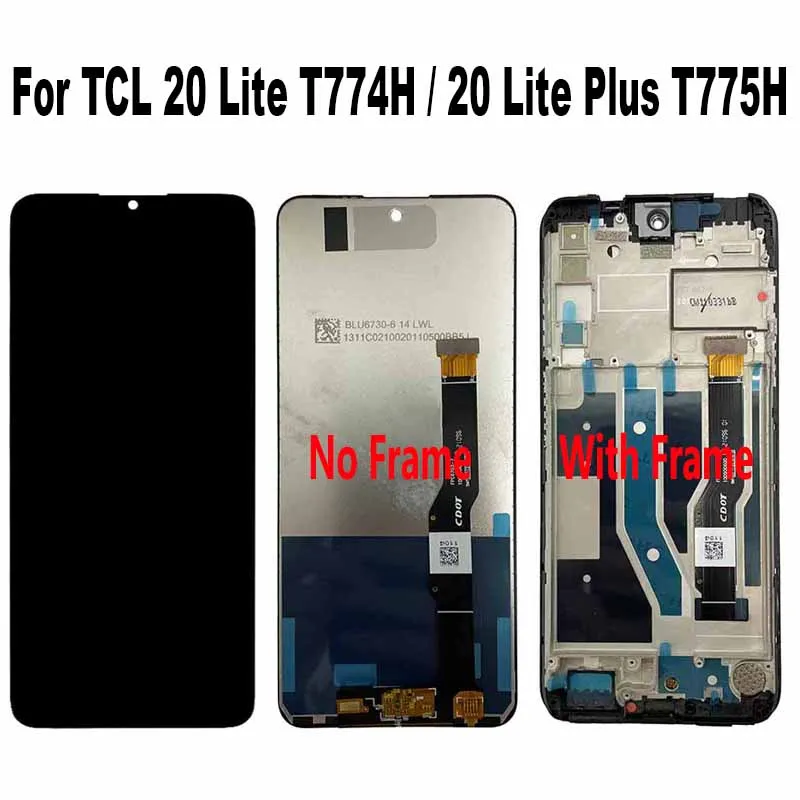 

Для TCL 20 Lite T774H T774B ЖК-дисплей кодирующий преобразователь сенсорного экрана в сборе для TCL 20 Lite Plus T775H T775B