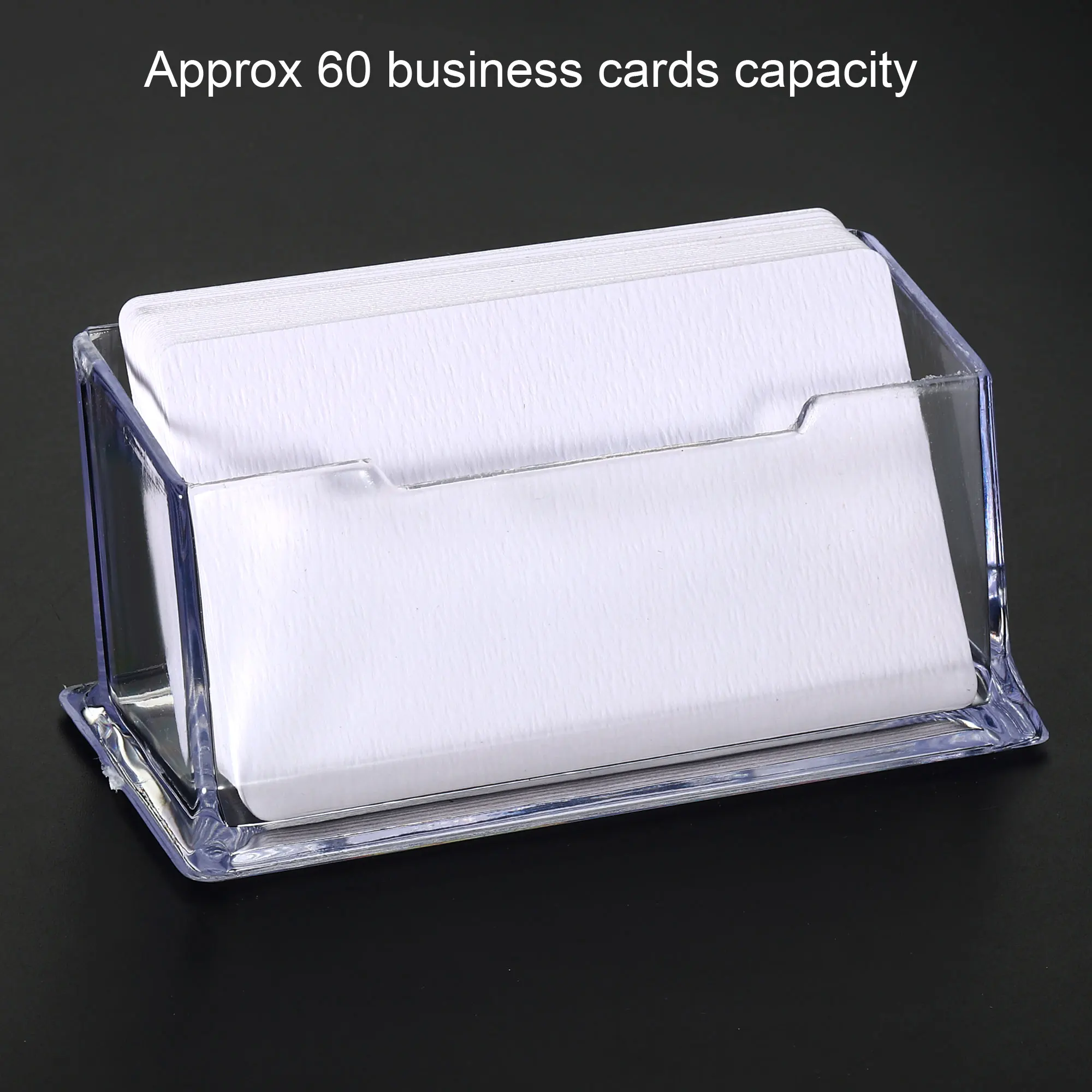 Plastic Business Card Holder 1/2/3/6 Slot Desktop Name Cards Display Stand Card Case Box for Office Desk Fits 60 Business Cards 3