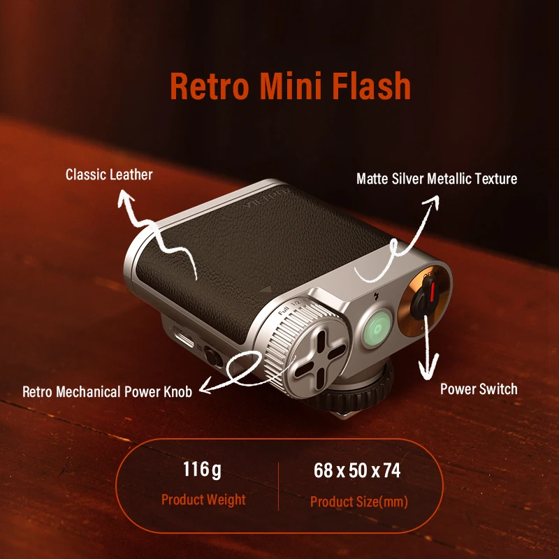 Viltrox Vintage Z1 Mini Flash Camera Retro Speedlight Flashs GN12