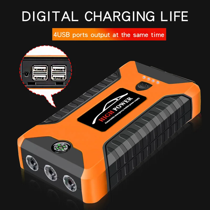 99800mAh 12V Portable Car Jump Starte jumpstarter Multifunction Auto  Battery Booster Charger Emergency Power Station Bank Device