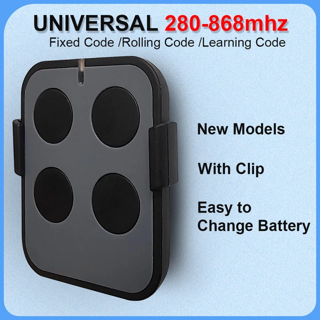 mando garaje universal multifrecuencia 4 en 1, duplicador de mando a  distancia garaje, 280 a 868 MHz,clonador, clon de codigo variable fijo NICE  CAME CLEMSA BFT FAAC GENIUS DEA DITEC ERREKA PUJOL AVIDSEN