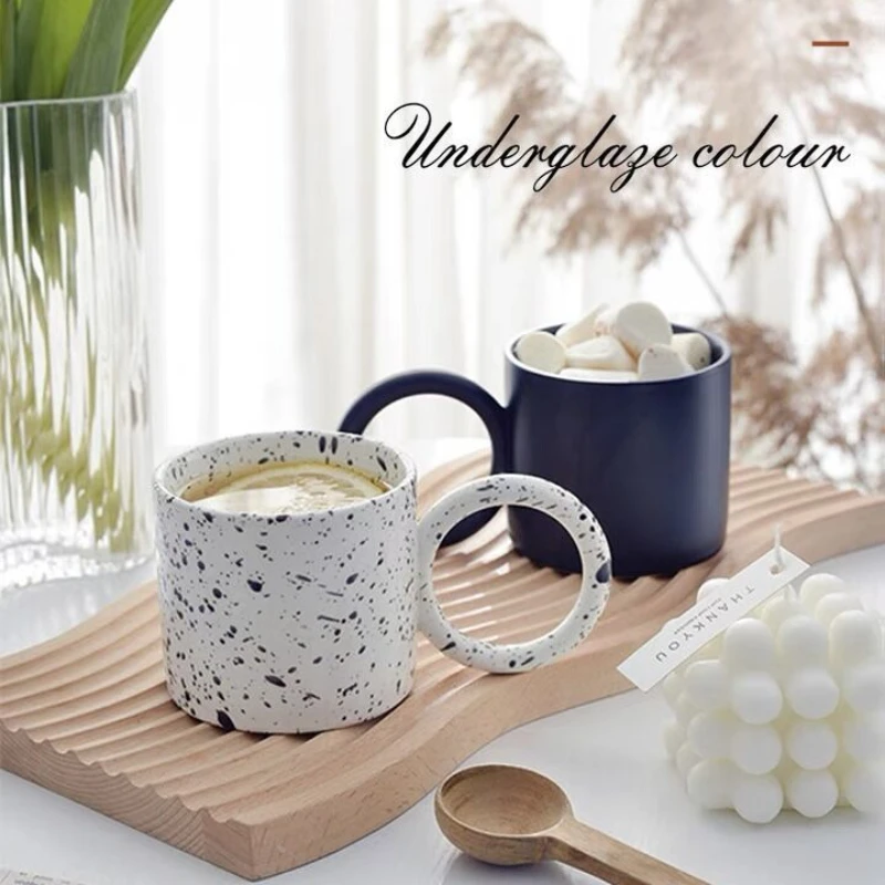 

Ceramic Mug Creative Design Nordic Mugs Ins Round Handgrip Cups Coffee Mug Milk Tea Cups Drinkware Breakfast Tasse Cafe 320ml