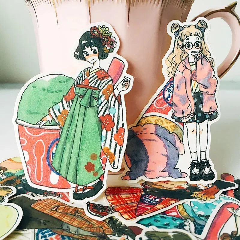 고메 아이스크림 여아 어린이용 종이 스티커, 수제 부기 노트북, 장식 스크랩북, DIY 스티커, 12 개