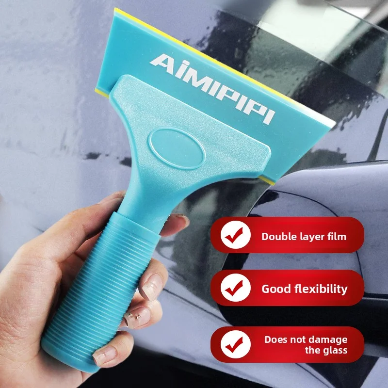 ALIWRAP 1/2 Stück Griff Reinigungsrakel Schaufel PPF Schaber Auto Windschutzscheibe Fenstertönung Doppelschicht Gummi Schnee Eis Wasserwischer – Detail 3