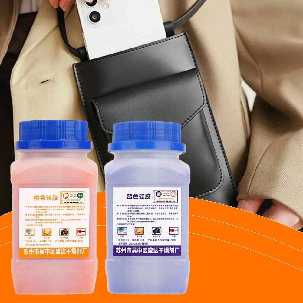 Reusable Silica Gel Beads Moisture Absorber Electronic Product Desiccant Dehumidifier Blue/orange Per Box