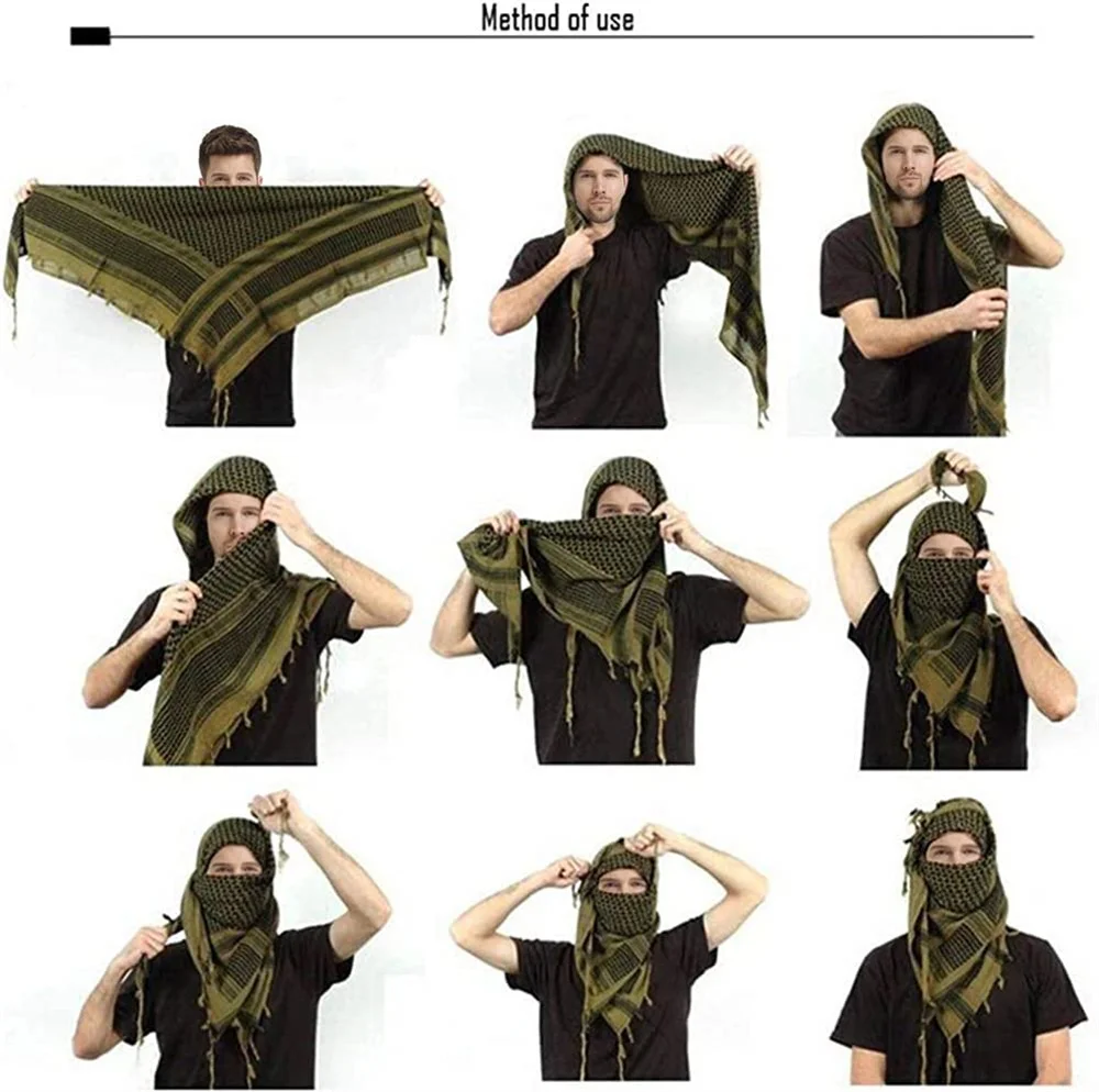Description Picture 5 of itemKeffiyeh Tactical Desert Scarf Wrap Shemagh Head Neck Arab Scarf Keffiyeh Scarf Wrap for Men And Women