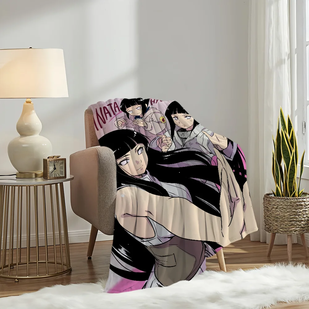 Warm Soft h-Hinata Plush Anime Nap Blankets Sofa h-Hyuuga for Living Room Office Bedroom Home Travel cartoon Kid Gifts Flannel 6
