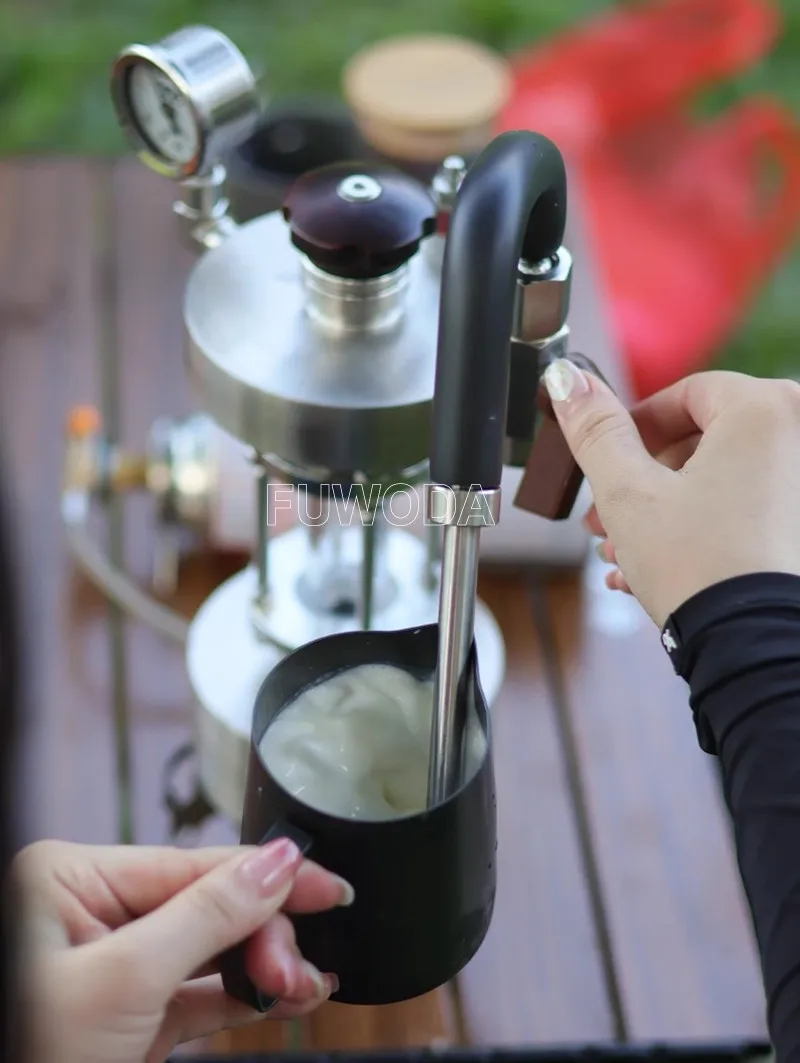 700ML Milk Frother Steamer High Pressure Dry Steam Coffee Milk Foamer for Espresso Adjustment 1Bar-2.5Bar 4