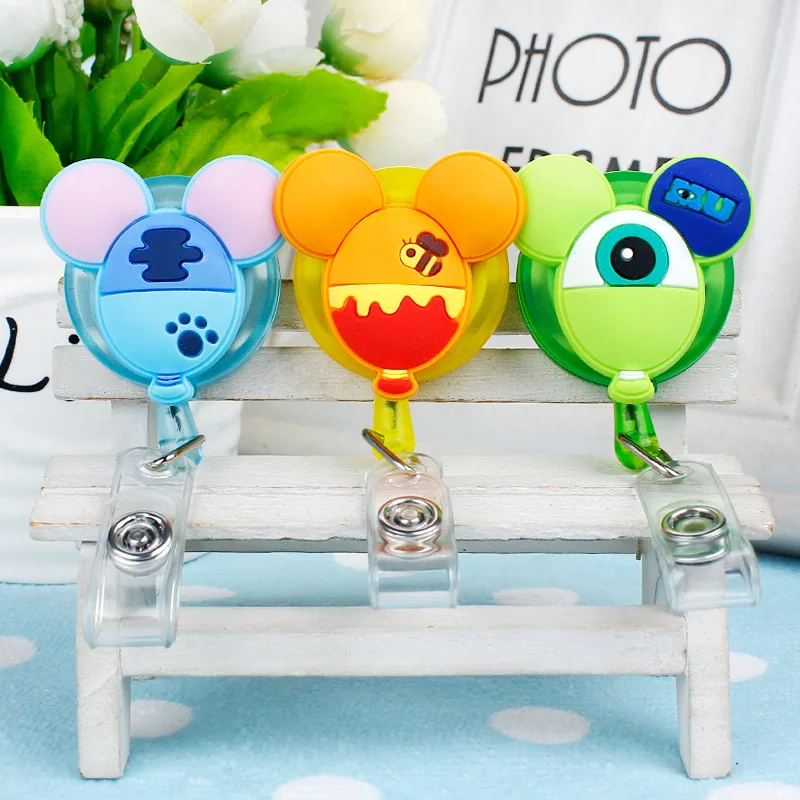Card Cover Clip Silicone Retractable Student Nurse Badge Reel Clip Cartoon ID Card Badge Holder accessories
