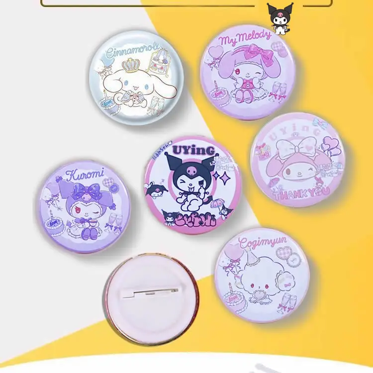 SANRIO Custom Name Badge - Acrylic Clip-On With Letter Stickers, Kawaii Style
