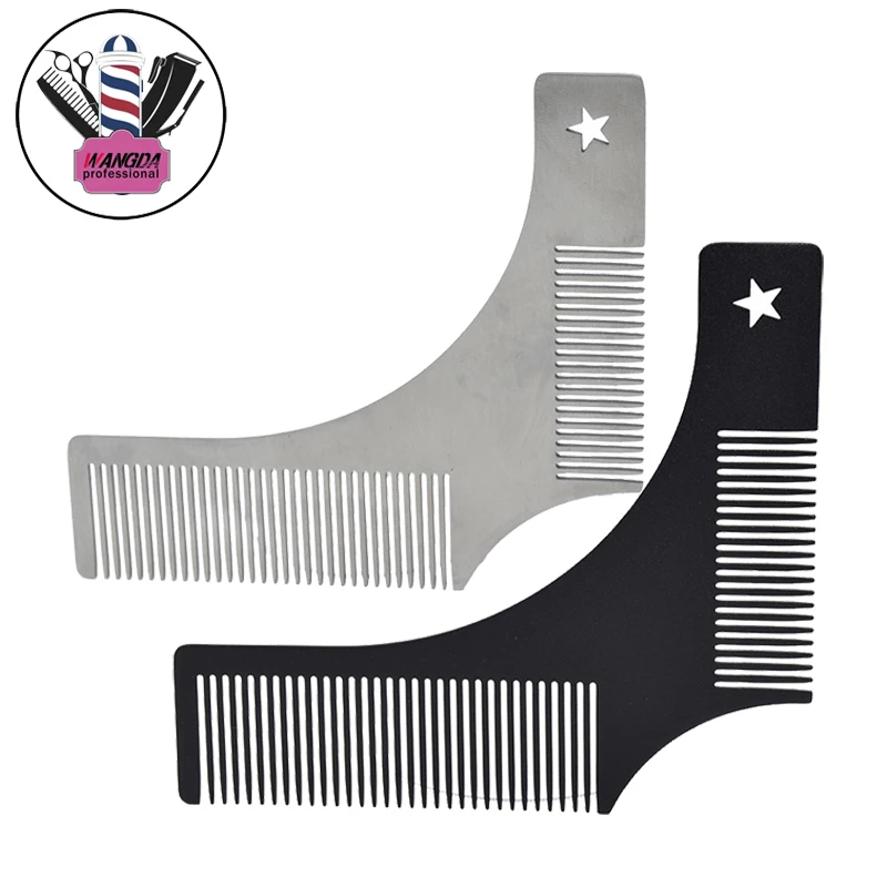 Stainless Steel Beard Positioning Comb Barber Shop Facial Styling Brush Men's Beard Combs Tools Accessories