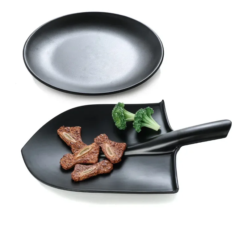 Tableware Plate Design European Style Frosted Imitation Porcelain shovels Tableware Plate Dish Platter Bowl Cutter Dinnerware