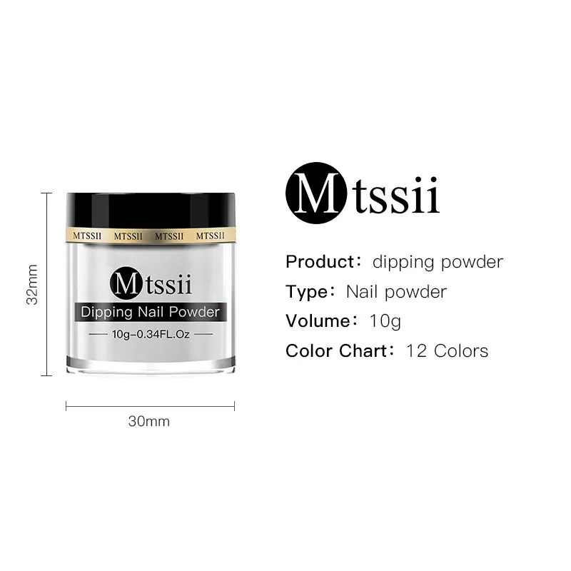 Mtssii 10g Dipping Nail Powder Set Matte Nail Glitter Dipping System Nail Kit Dust Nail Art Decoration Natural Dry Without Lamp 6