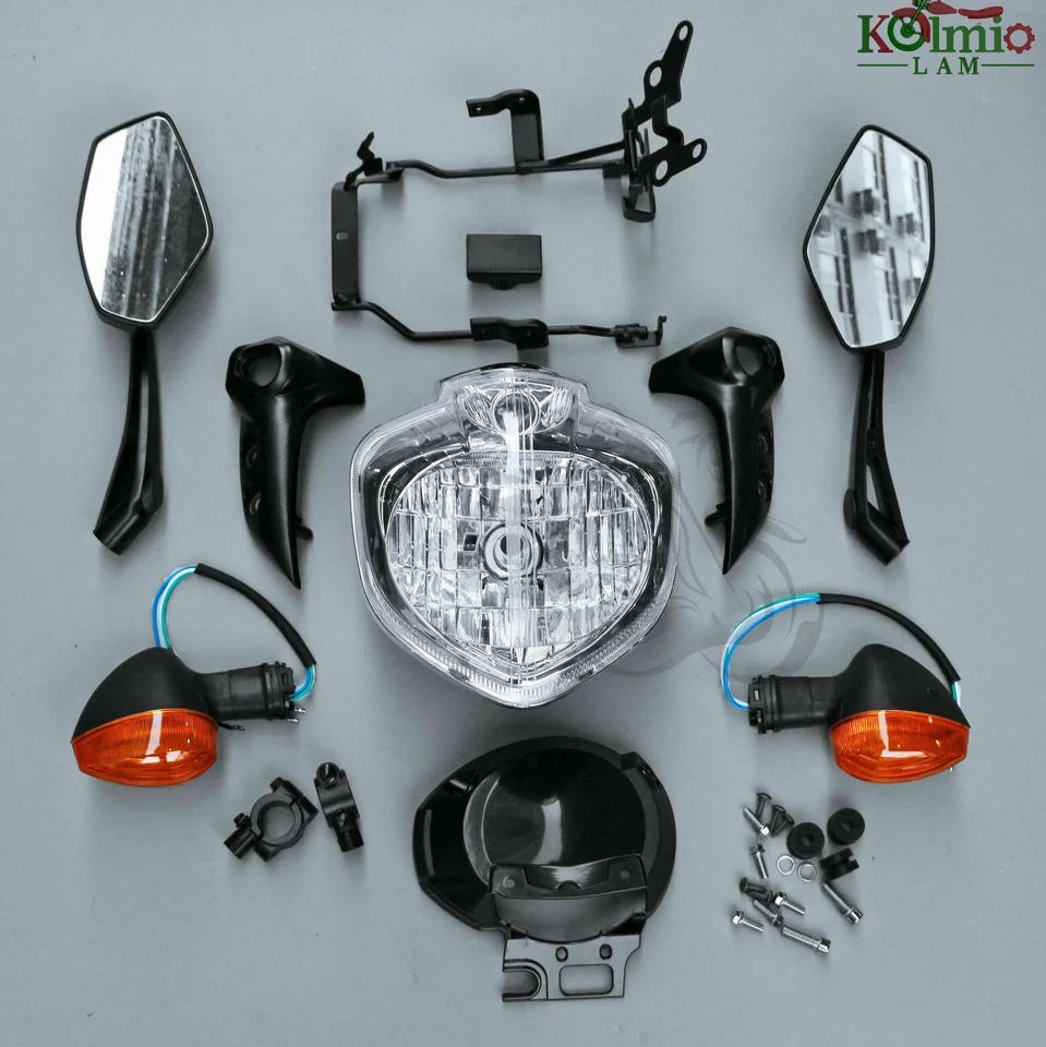 Black Headlight Assembly For Yamaha FZ6S FZ6N Fazer 2004-2006 - Halogen Replacement