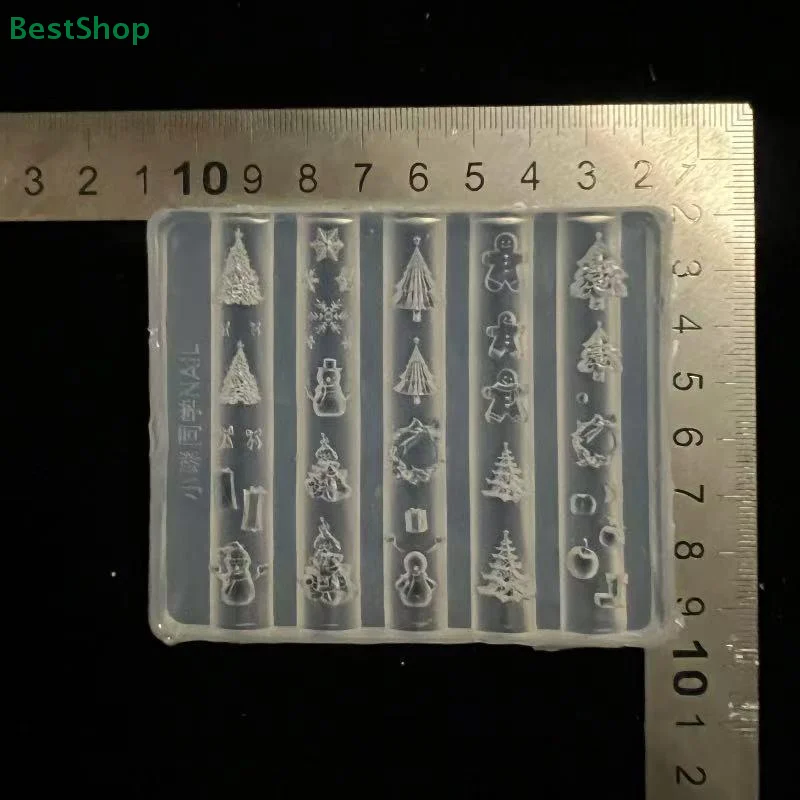 ☆ ☆ ☆ 3D 매니큐어 실리콘 몰드 귀여운 크리스마스 스타일 네일 아트 금형 DIY 네일 아트 장식