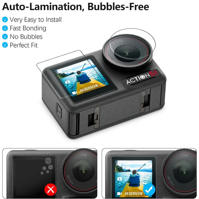 Protecteur d'écran pour DJI Osmo Action 5 Pro 4 3, Film en verre trempé, couvercle d'objectif, étui pour accessoires DJI Action 4 5Pro 2