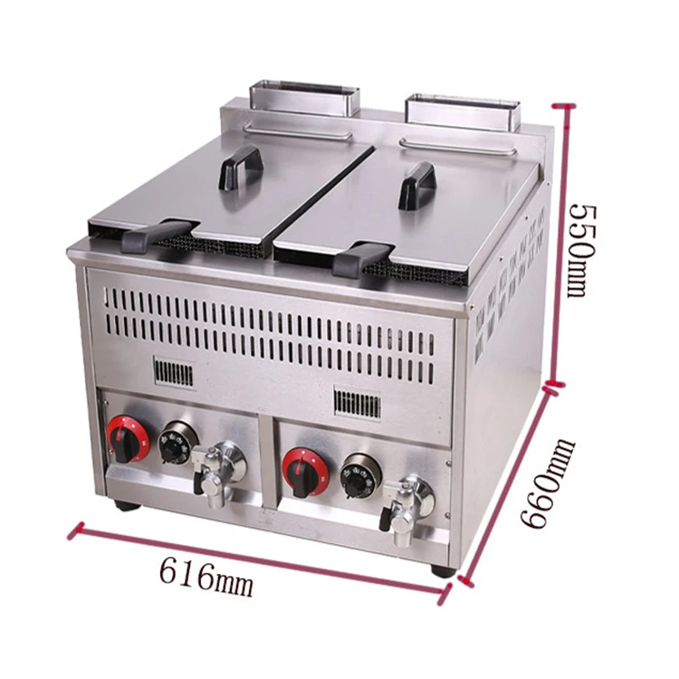 Commercial lpg gas chicken chips frying machine restaurant deep fryers for sale 3