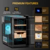 3 in 1 25L Electric Humidor with Hygrometer,Humidifier,Cooling Fan & Spanish Cedar Lining,Lights Control System 3