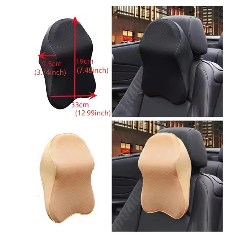Breathable Car Headrest Seat Cushion Memory Foam Pillow Head Support Neck Rest Cars Travel Pillows 3D Memory Foam Neckrest
