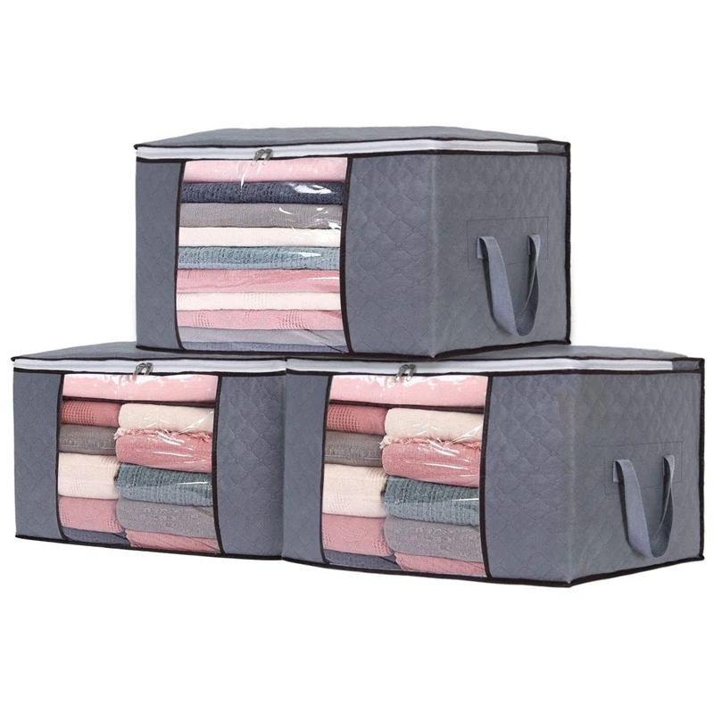 

Сумка для хранения одежды, вместительный органайзер для одежды, сумка, толстый складной контейнер из дышащей ткани для кровати