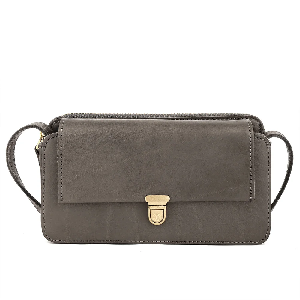 New Genuine Leather Women's Bag Retro Simple Shoulder Bag Korean Version Fashion Crossbody Bag Female Shoulder Bag