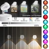 Wireless RGB Remote Spotlight Rechargeable Accent Lights LED Puck Lights Dimmable Timer Wall Lamp Uplight Angle Artwork Lighting 6