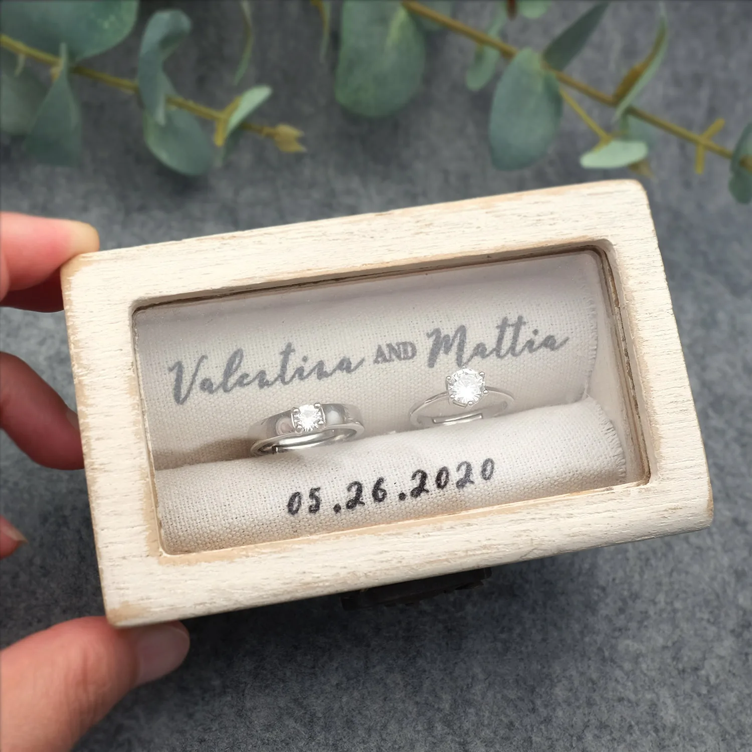 

Personalized Wedding Ring Box Custom Engagement Ring Box Wedding Ring Bearer Box Bridal Shower Gift Valentines Gift Proposal Box