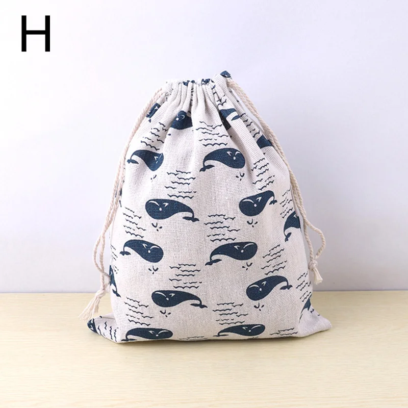 1PC Printed Cotton Drawstring Pocket Storage Bag Sundry Underwear Travel Gift Bags Cloth Shoes Storage Handbag Makeup Case 8 Sb188f581be2a425090e9bca99a0cbf64G