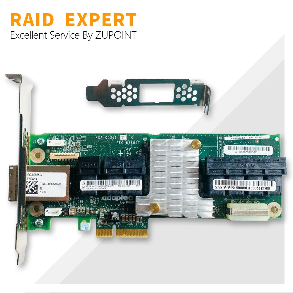 

ZUPOINT Adaptec AEC-82885T 00LF095 RAID Controller Card 36 Port 12 Gbps PCI E SAS/SATA RAID Expander Card