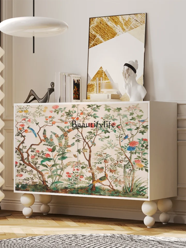 花と鳥の装飾木製キャビネット 花と鳥の装飾木製キャビネット